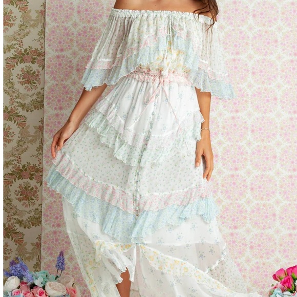 NWOT FILLYBOO SPIRAL FRILL TAMBOURINE MAXI DRESS SIZE MEDIUM Z389-14 - Picture 2 of 14